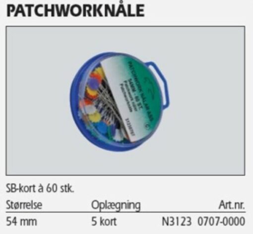Patchwork nåle 54 mm 60 stk. 31230707 39k