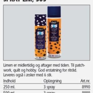 Spraylim midlertidig 505 500 ml. 8989