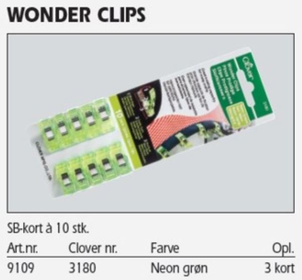 Wonder clips neon grøn 10 stk. 91093180 69k